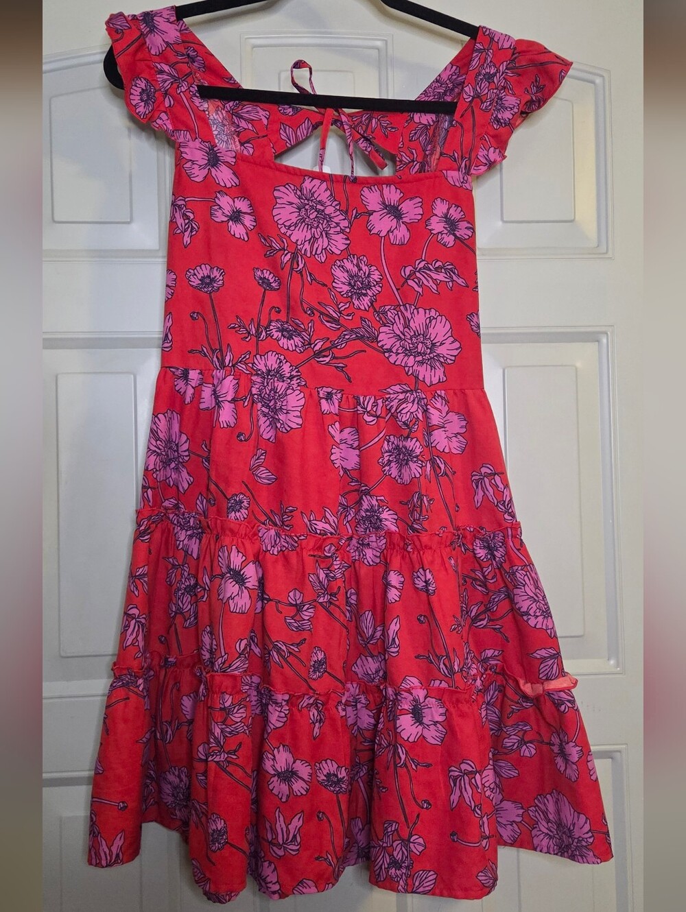 BOG Collective - Red And' Pink Floral Tiered Sundress